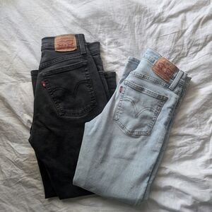 Levi's Classic Black and Light Blue Denim Jeans